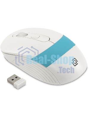 Мышь беспроводная Oklick 310MW белый/синий, 3200 dpi, радиоканал, USB, кнопки - 4
