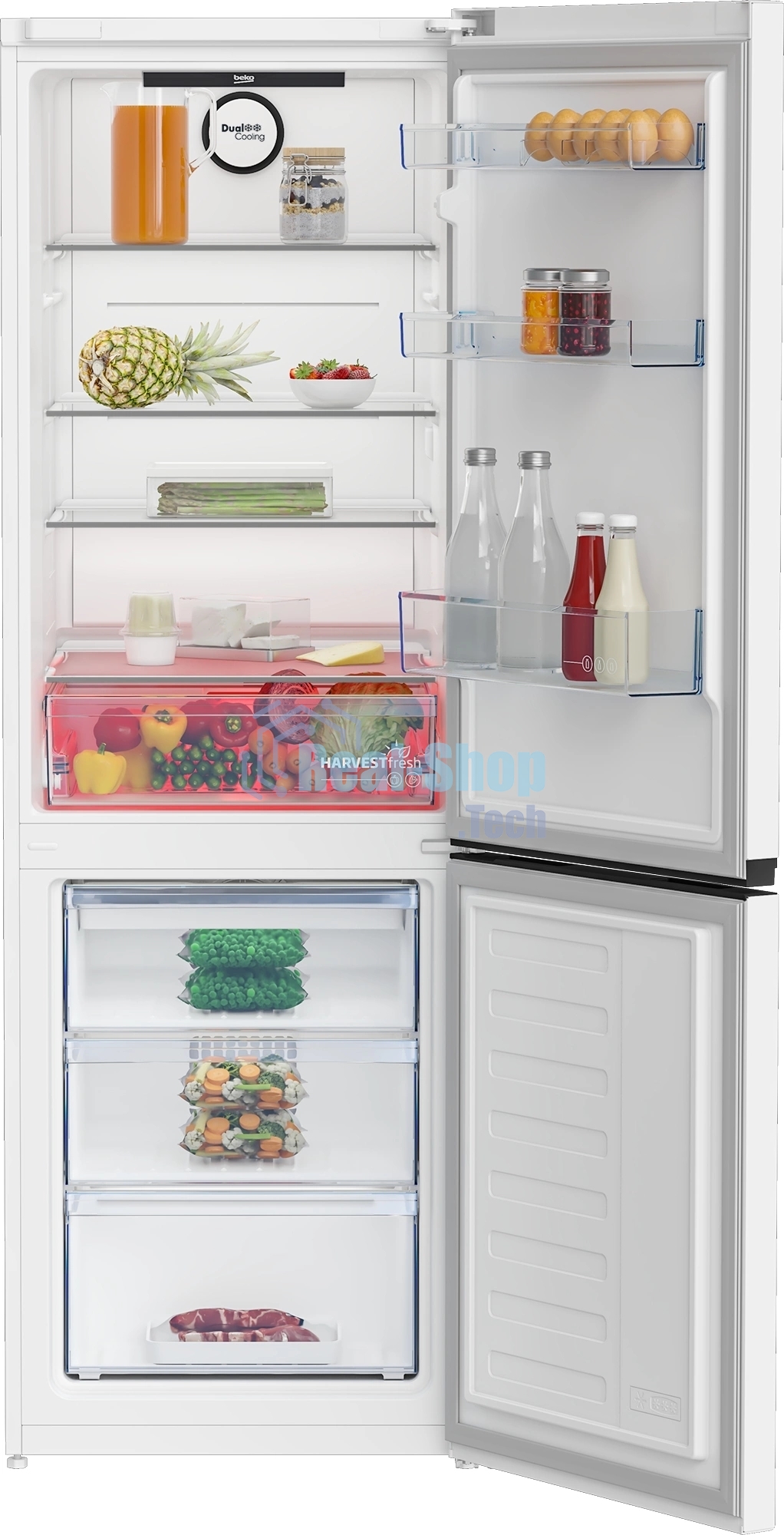 Холодильник Beko B3R1CNK363HW (R) белый двухкамерный 220/100л морозилка снизу, No Frost