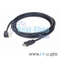 Кабель Cablexpert HDMI CC-HDMI490-6, 19M/19M, v2.0, медь, позол.разъемы, экран, угловой, 1.8м, черный, пакет