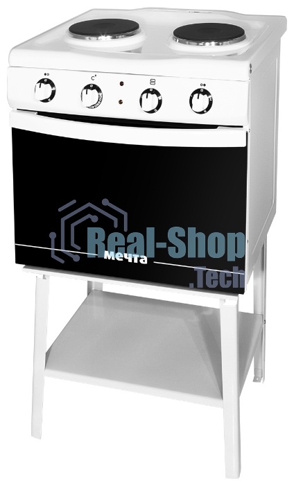 Плита электрическая Мечта 221Ч белый, конфорок 2 шт, духовка 25 л, 50 см x 85 см x 43 см