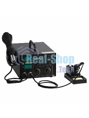 Паяльная станция Rexant, 2 в 1: паяльник+термофен, с цифровым дисплеем, 100-480 °С