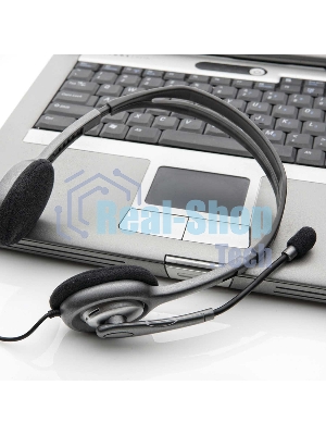 Гарнитура Logitech H111 чёрный, проводная, 3.5 мм