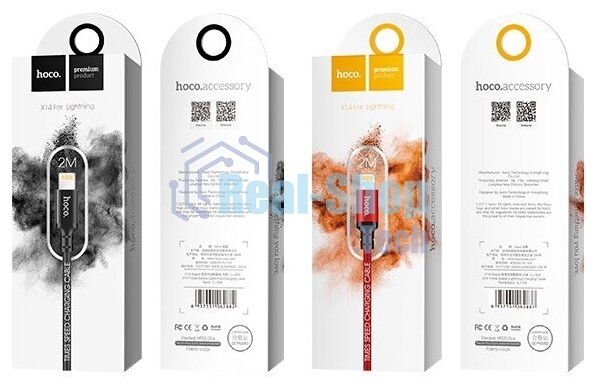 Кабель HOCO X14 USB 2.0, AM/Lightning M, черный, 2м