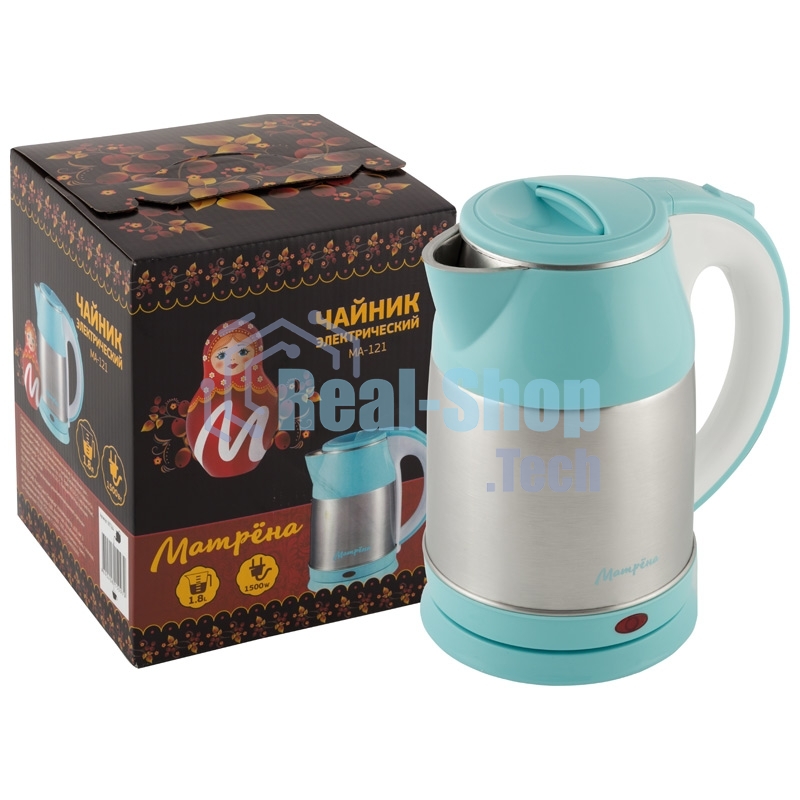 Чайник электрический Матрена MA-121 электрический (1,8 л) стальной голубой