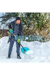 Лопата для уборки снега,поликарбонат,340х385х1340мм,алюминиевый черенок,ПВХ оплетка, LUXE Palisad
