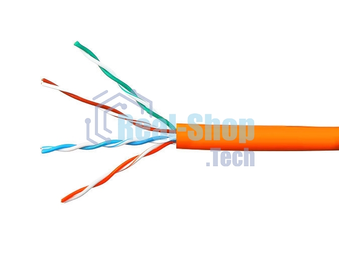 Кабель Cablexpert UPC-5051E-LSZH-4-CU/100 indoor, UTP-LSZH 4x2x0.51, медный, кат.5e, однож., 100м, box, оранжевый