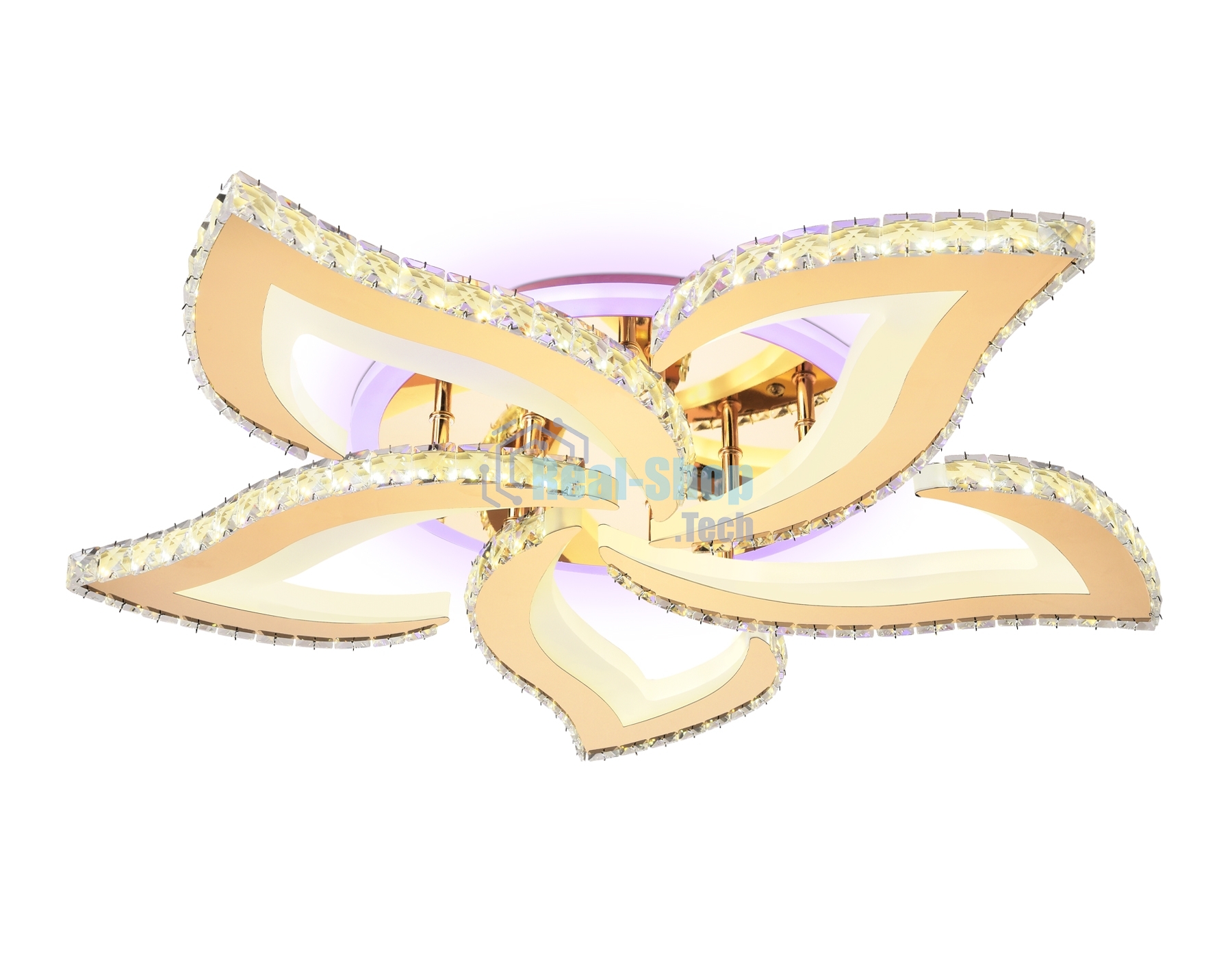 Потолочный светодиодный светильник Ambrella light FA1724/5 GD золото 3000K/4200K/6400K 113W 630*600*100 (ПДУ РАДИО 2.4G)