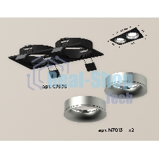 Комплект встраиваемого светильника Ambrella light XC7636004 SBK/MCH черный песок/хром матовый MR16 GU5.3 (C7636, N7013)