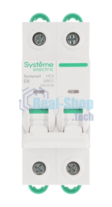 Автоматический выключатель Systeme Electric S9F22206 Systeme9 C 6A 2P 6kA 400В