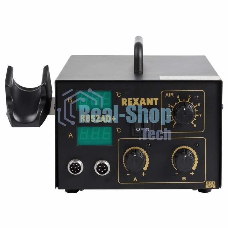 Паяльная станция Rexant, 2 в 1: паяльник+термофен, с цифровым дисплеем, 100-480 °С