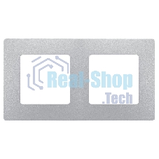 Рамка ETIKA 2 поста алюминий ETIKA Рамка 2 поста алюминий