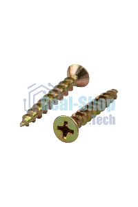 Саморез оконный Kranz острый, 4.1х30, желтый цинк, короб (500 шт./уп.)