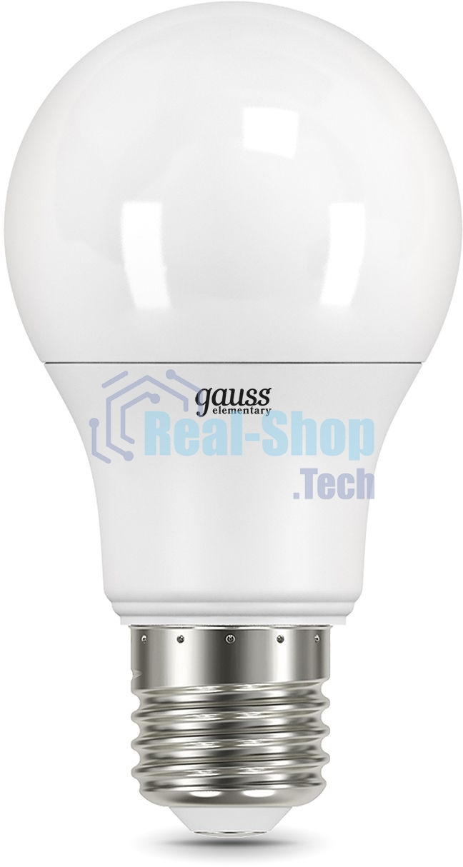 Лампа светодиодная Gauss Elementary 7Вт цок.: E27 груша 220B 6500K св. свеч. белый хол. A60 (упак.: 10 шт)
