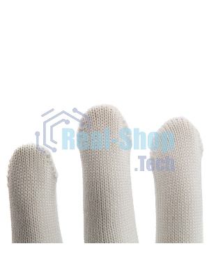 Перчатки из синтетической нити, ПВХ точка, 13 класс, белые, L Россия