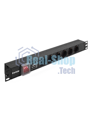 Блок розеток горизонтальный ExeGate ServerPro PDU-19H607 Al-6S-C14-SW-SPD1, 19