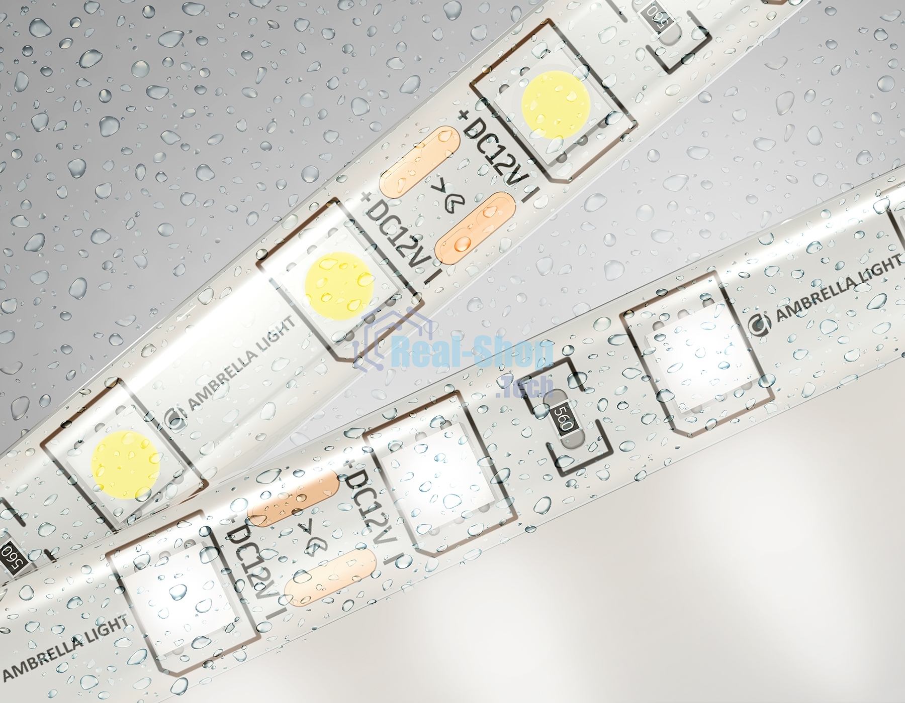Светодиодная лента Ambrella light GS2102 5050 60Led/ 14.4W m/ 12V IP65 4500K/ 5000*10*2.87mm (2 конт.)
