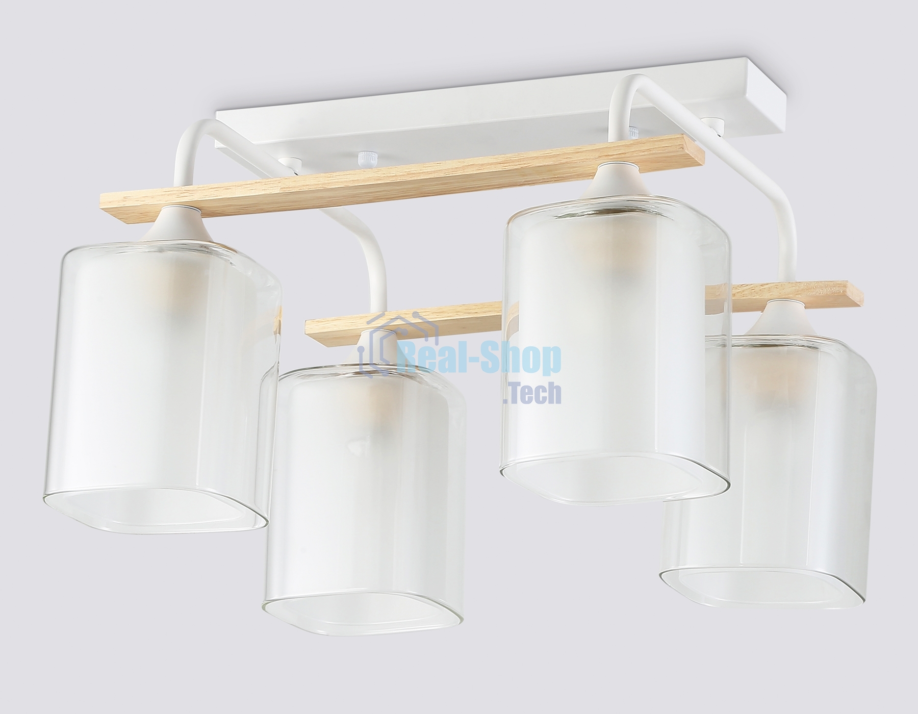 Светильник Ambrella light TR3033246/4 WH/WD белый/дерево E27/4 max 60W 340*340*245