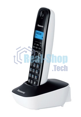 Телефон беспроводной (DECT) Panasonic KX-TG1611RUW (белый) АОН, Caller ID,12 мелодий звонка,подсветка дисплея,поиск трубки