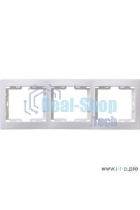 Рамка Iek EMK30-K01-DM РГ-3-КБ 3местн. горизонт. КВАРТА (белый)