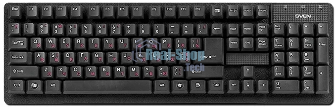 Клавиатура проводная Keyboard SVEN Standard 301 USB черная SV-03100301UB