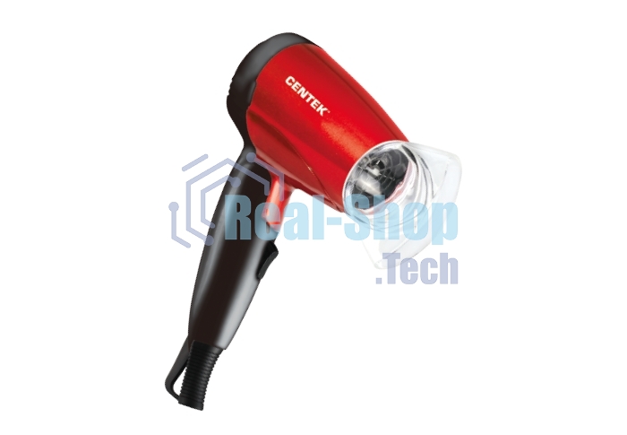 Фен Centek CT-2230 RBL красный/черный 1200Вт, 2 скорости и температуры нагрева, складная ручка