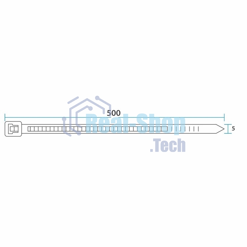 Хомут-стяжка кабельная нейлоновая Rexant 500 x 4,8 мм, белая, упаковка 100 шт.