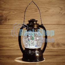 Декоративный фонарь с эффектом снегопада и подсветкой 
