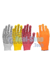 Перчатки в наборе Palisad 4 пары, цвета в ассортименте, ПВХ точка, L,