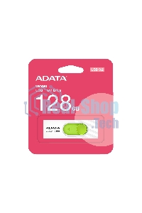 Флешка USB ADATA UV320 (AUV320-128G-RWHGN), 128Gb, USB 3.2 Gen1, R/W 100/30, белый/зеленый