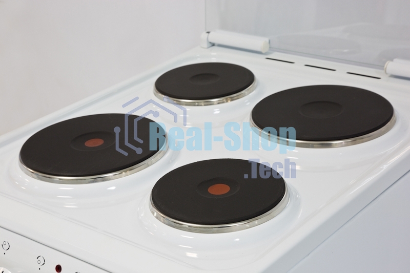 Плита электрическая De Luxe 506004.03Э (кр) белый, конфорок 4 шт, духовка 60 л, 50 см x 85 см x 60 см