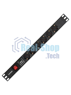Блок розеток горизонтальный ExeGate ServerPro PDU-19H607 Al-6S-C14-SW-SPD1, 19