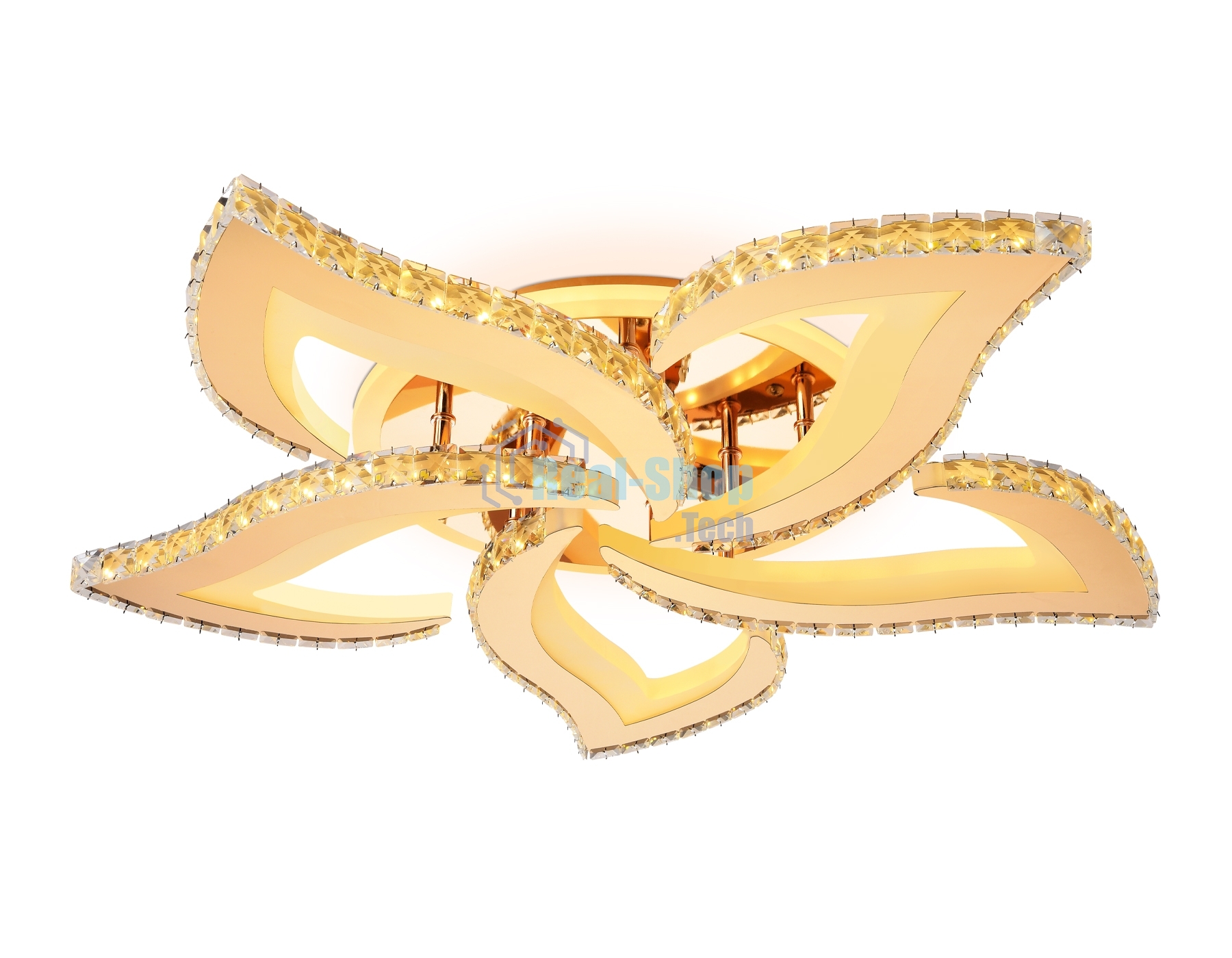 Потолочный светодиодный светильник Ambrella light FA1724/5 GD золото 3000K/4200K/6400K 113W 630*600*100 (ПДУ РАДИО 2.4G)