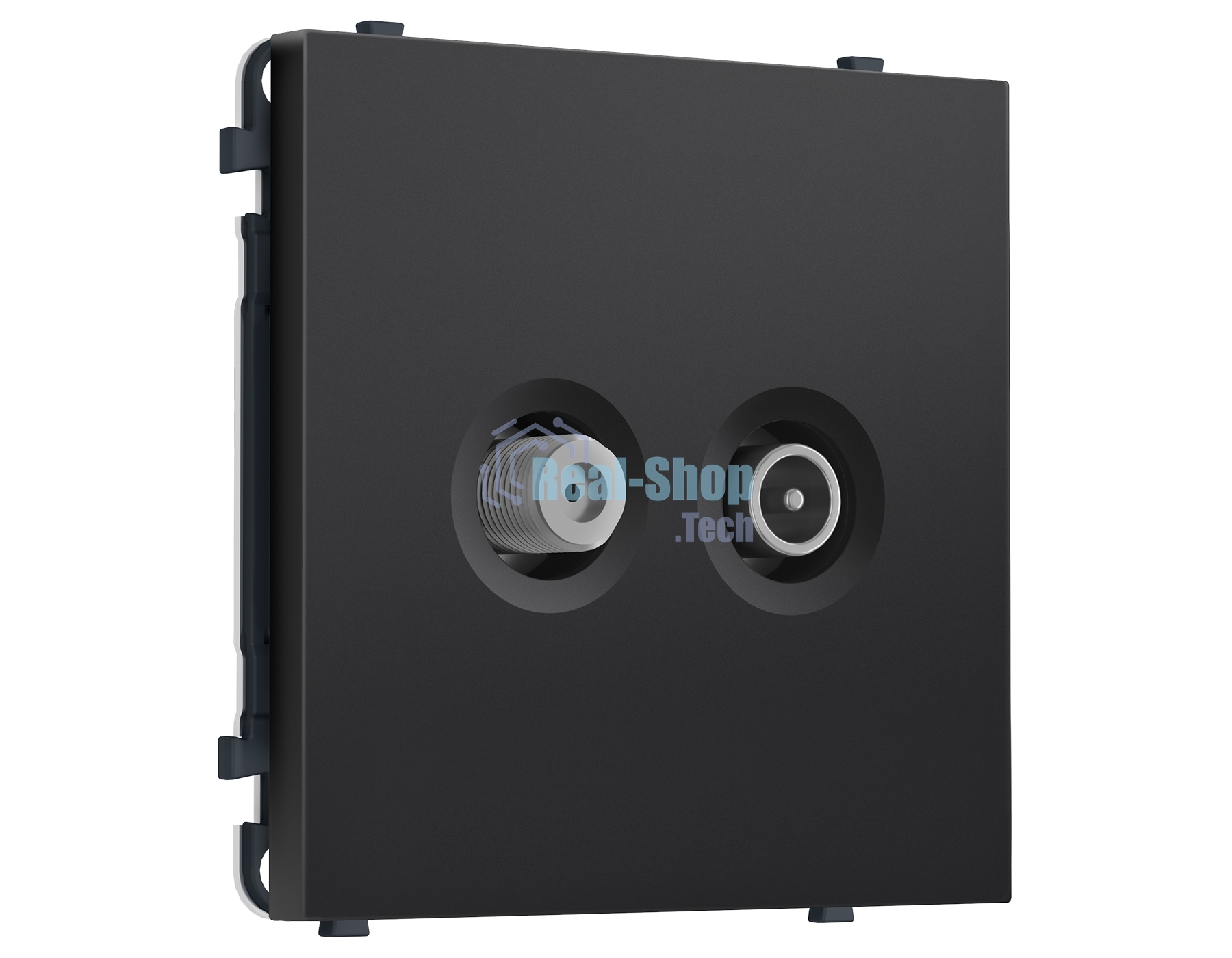 Комплект механизма розетки TV оконечной + SAT SIGMA Черный матовый 5-862MHz 3.5dB/950-2150MHz 3.8dB QUANT PRO (SP8133, PR217)
