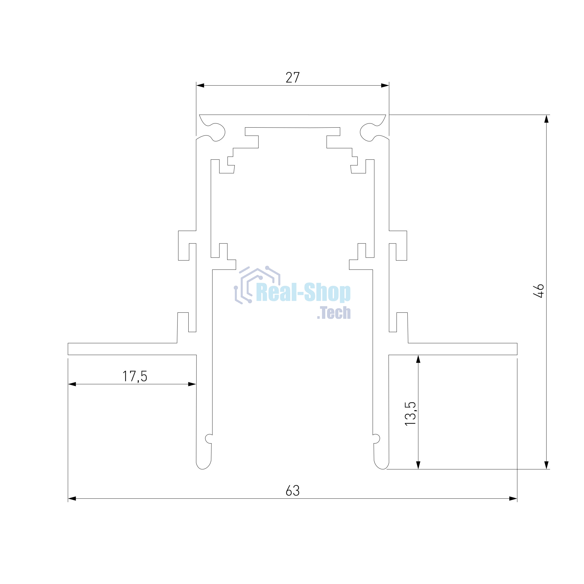 Slim Magnetic Шинопровод встраиваемый под ГКЛ 12,5мм (черный) (3м) 85208/00