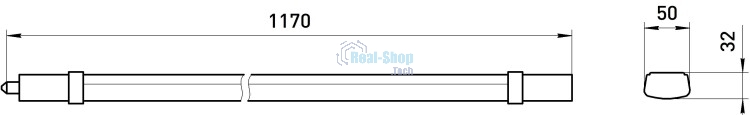 Линейный светодиодный светильник ЭРА SPP-31-36-6K-M 36Вт 6500К 3780лм IP65 1170х50х32 матовый