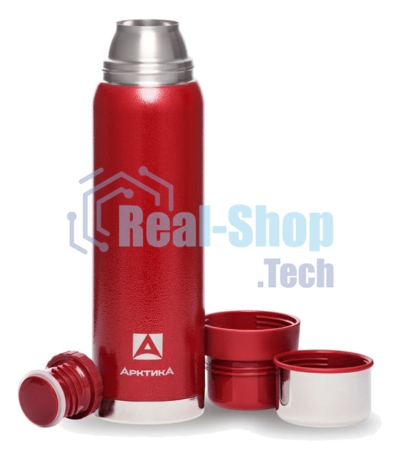 Термос Арктика 106-900 красный, узкое горло 0,9 л американский дизайн