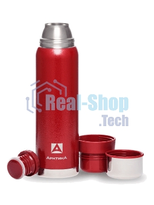 Термос Арктика 106-900 красный, узкое горло 0,9 л американский дизайн