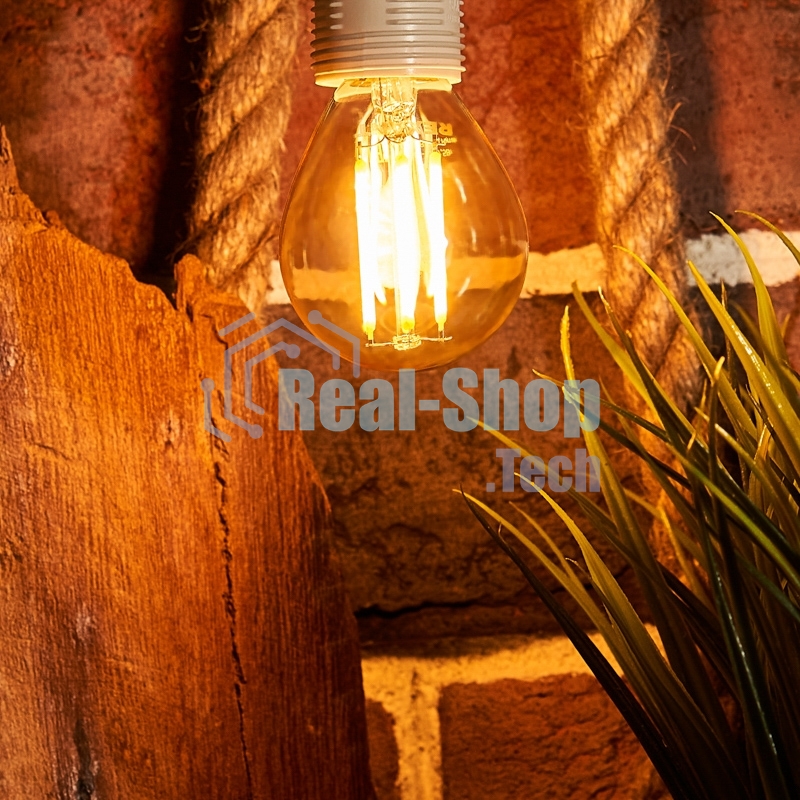 Лампа светодиодная филаментная Rexant Шарик GL45 9.5 Вт 950 Лм 2400K E14 золотистая колба