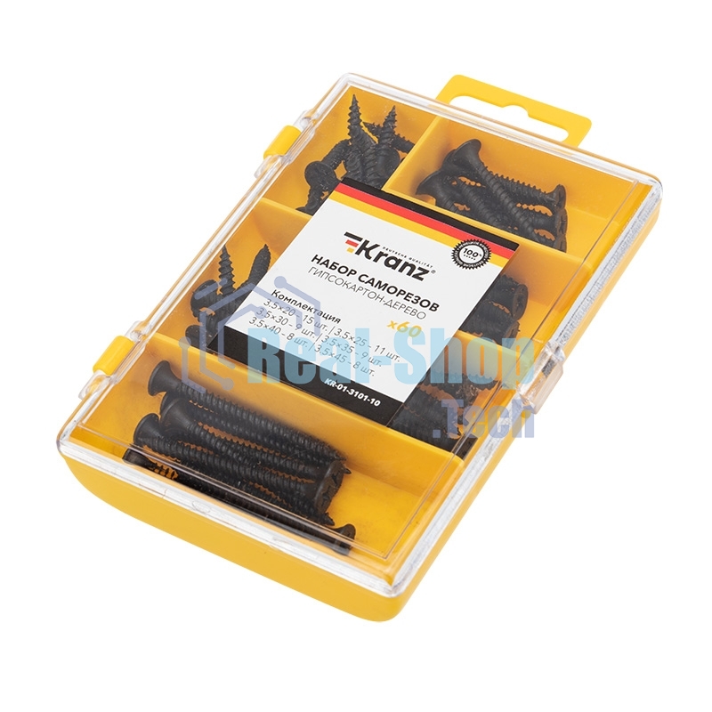 Набор саморезов по дереву Kranz 60 шт.