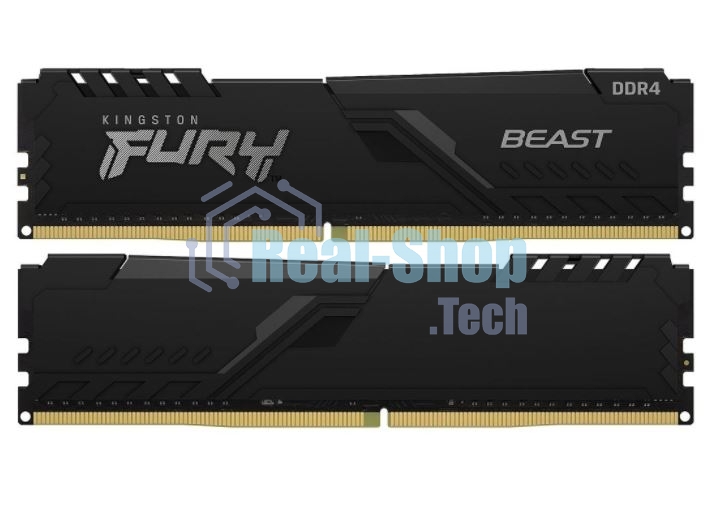 Оперативная память Kingston Fury Beast, DDR4, 64GB (2x32GB), 3200MHz, CL16, DIMM, черный