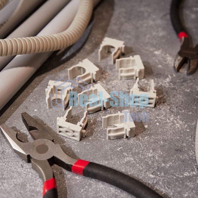 Крепеж-клипса для монтажного пистолета Rexant Ø 16 мм, серая (100 шт/уп)