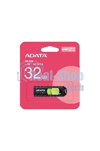 Флешка USB ADATA UC300 (ACHO-UC300-32G-RBK/GN), 32Gb, Type-C USB 3.2, R/W 100/30, черный/зеленый