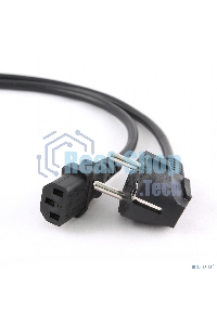 Кабель Кабель питания Gembird 10.0м, VDE(0.75мм), черный, с зазем., пакет PC-186-VDE-10M