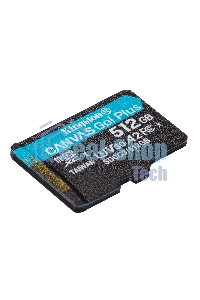 Флеш карта Kingston microSD 512GB microSDXC Class 10 UHS-I U3 V30 Canvas Go Plus 170MB/s