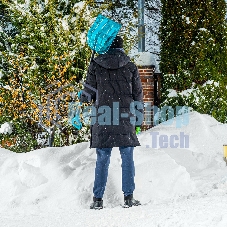 Лопата для уборки снега,поликарбонат,340х385х1340мм,алюминиевый черенок,ПВХ оплетка, LUXE Palisad