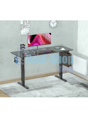 Стол компьютерный Cactus CS-EDL-BBK черный, столешница ДСП, каркас черный