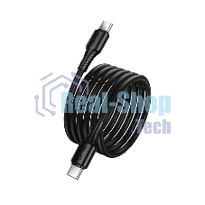 Кабель USB2.0 Hoco Type-C/Type-C, 3А, 60Вт, X120, 1м, черный, коробка