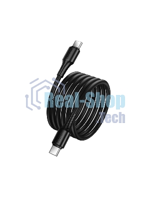 Кабель USB2.0 Hoco Type-C/Type-C, 3А, 60Вт, X120, 1м, черный, коробка