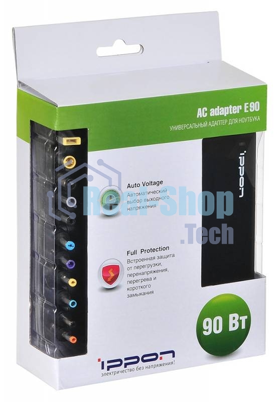 Блок питания Ippon E90 автоматический 90W 15V-19.5V 8-connectors 6A от бытовой электросети LED индикатор