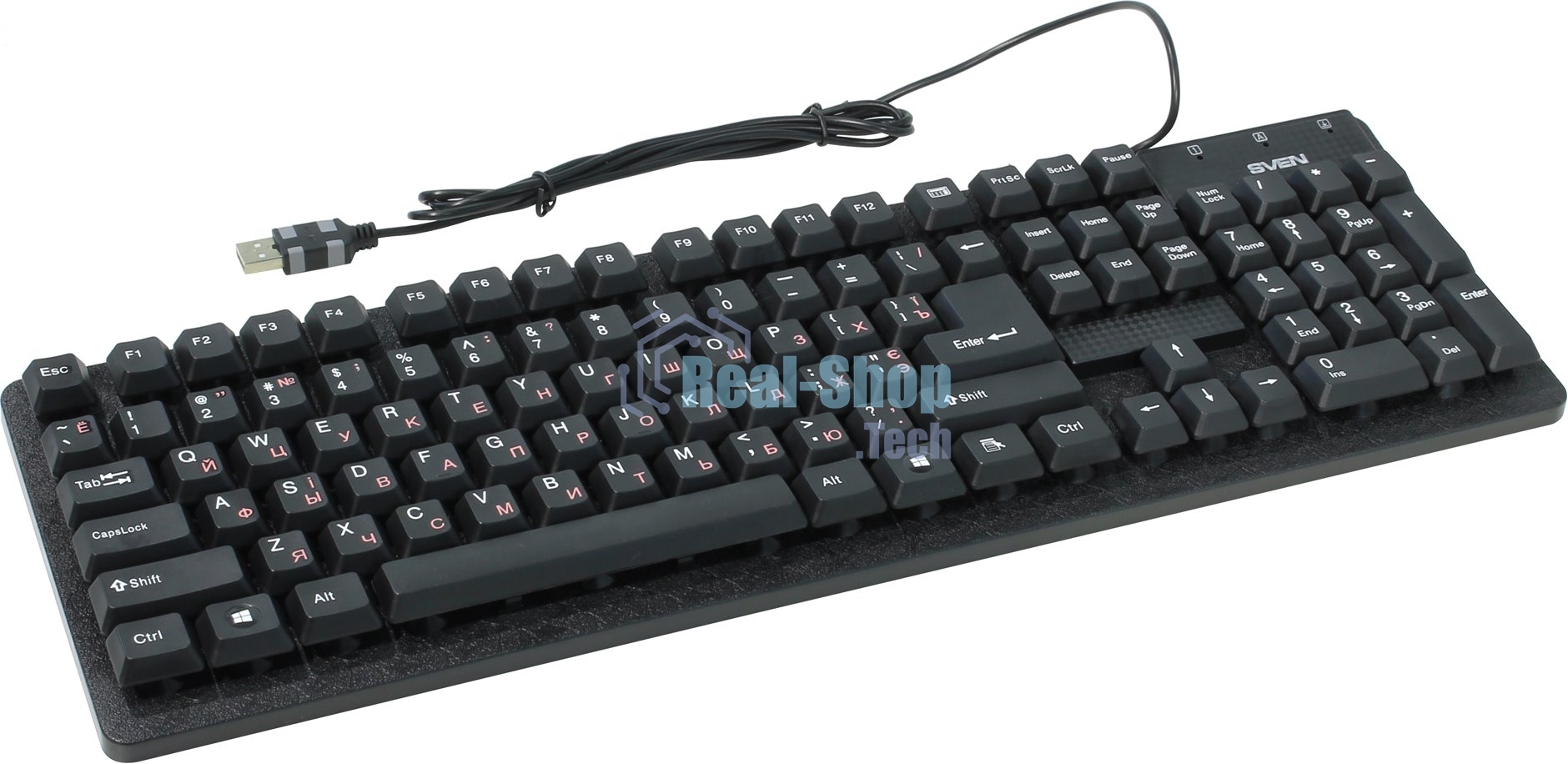 Клавиатура проводная Keyboard SVEN Standard 301 USB черная SV-03100301UB